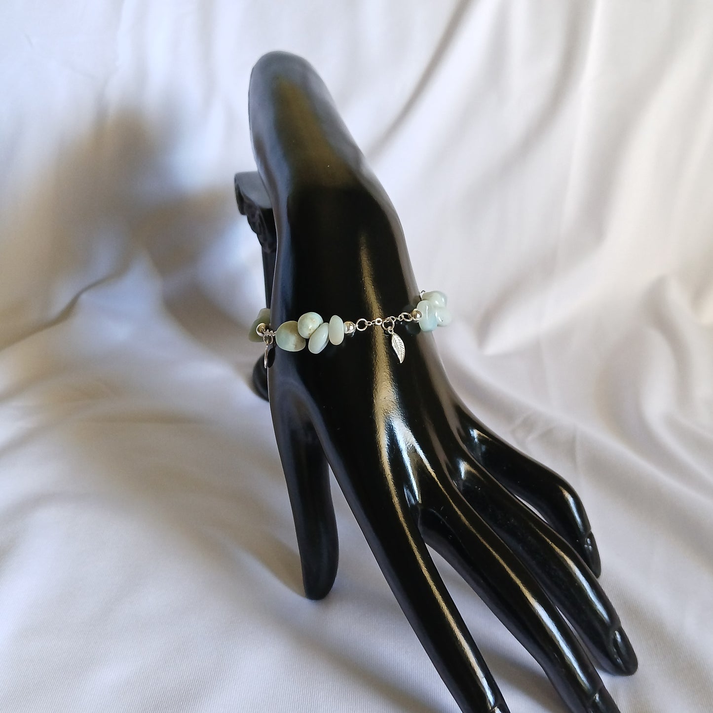 Natural Amazonite chips with sterling silver jewelry set