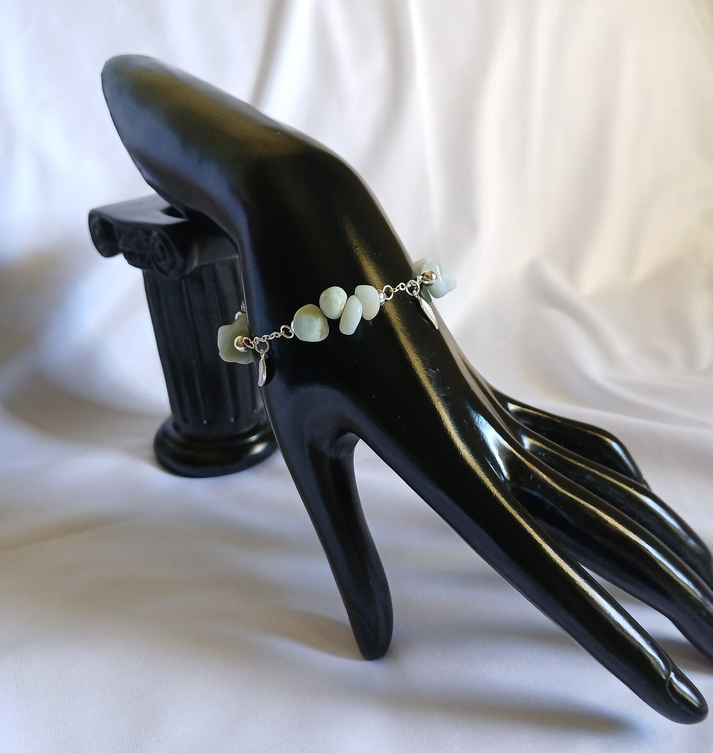 Natural Amazonite chips with sterling silver jewelry set